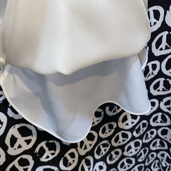 100% SILK HH HAUTE HIPPIE JEWELED-NECK CREAM CHIFFON SLEEVELESS TANK SZ S - Picture 6 of 15